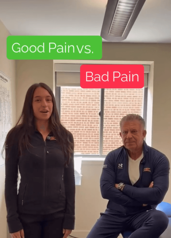 Joe Zarett explains good pain vs. bad pain